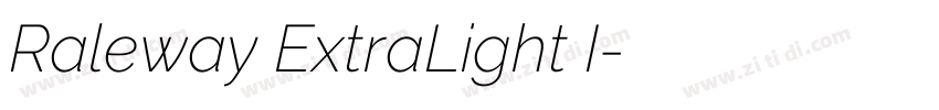 Raleway ExtraLight I字体转换